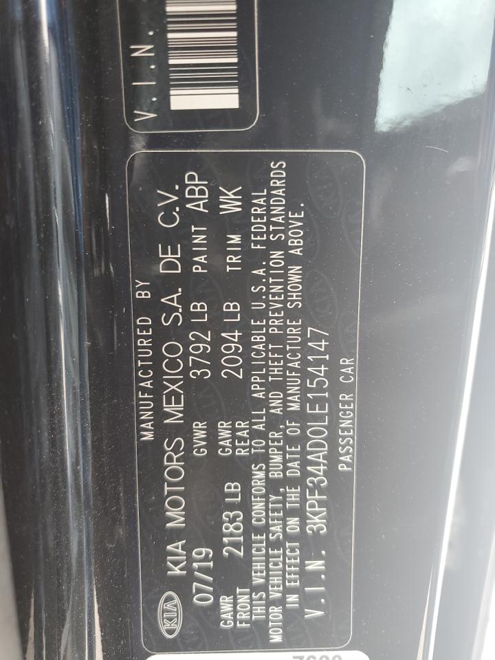 2020 KIA Forte VIN 3KPF34AD0LE154147 Copart auction photo, front end damage thumbnail 12