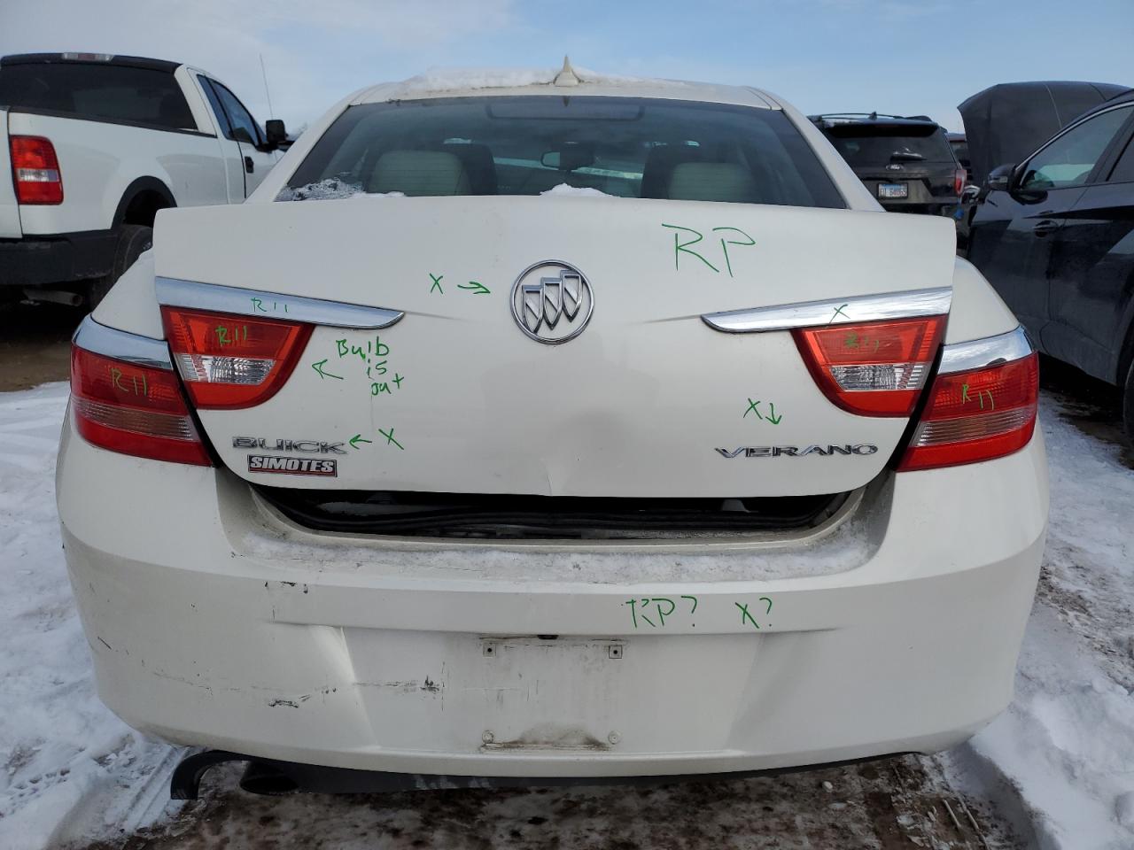 2013 Buick Verano VIN 1G4PP5SK8D4117308 Copart auction photo, rear end / minor dent/scratches damage thumbnail 6