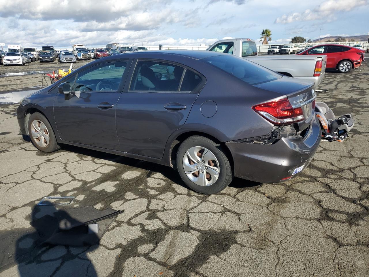 2015 Honda Civic VIN 19XFB2F57FE287159 Copart auction photo, front end / rear end damage thumbnail 2
