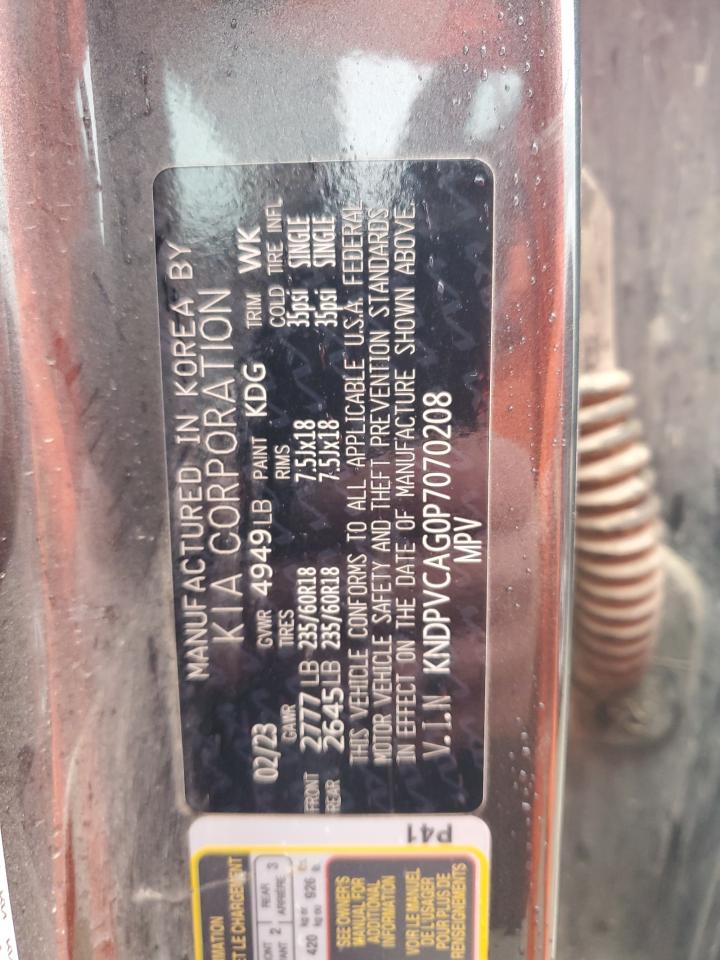 2023 KIA Sportage VIN KNDPVCAG0P7070208 Copart auction photo, front end damage thumbnail 13