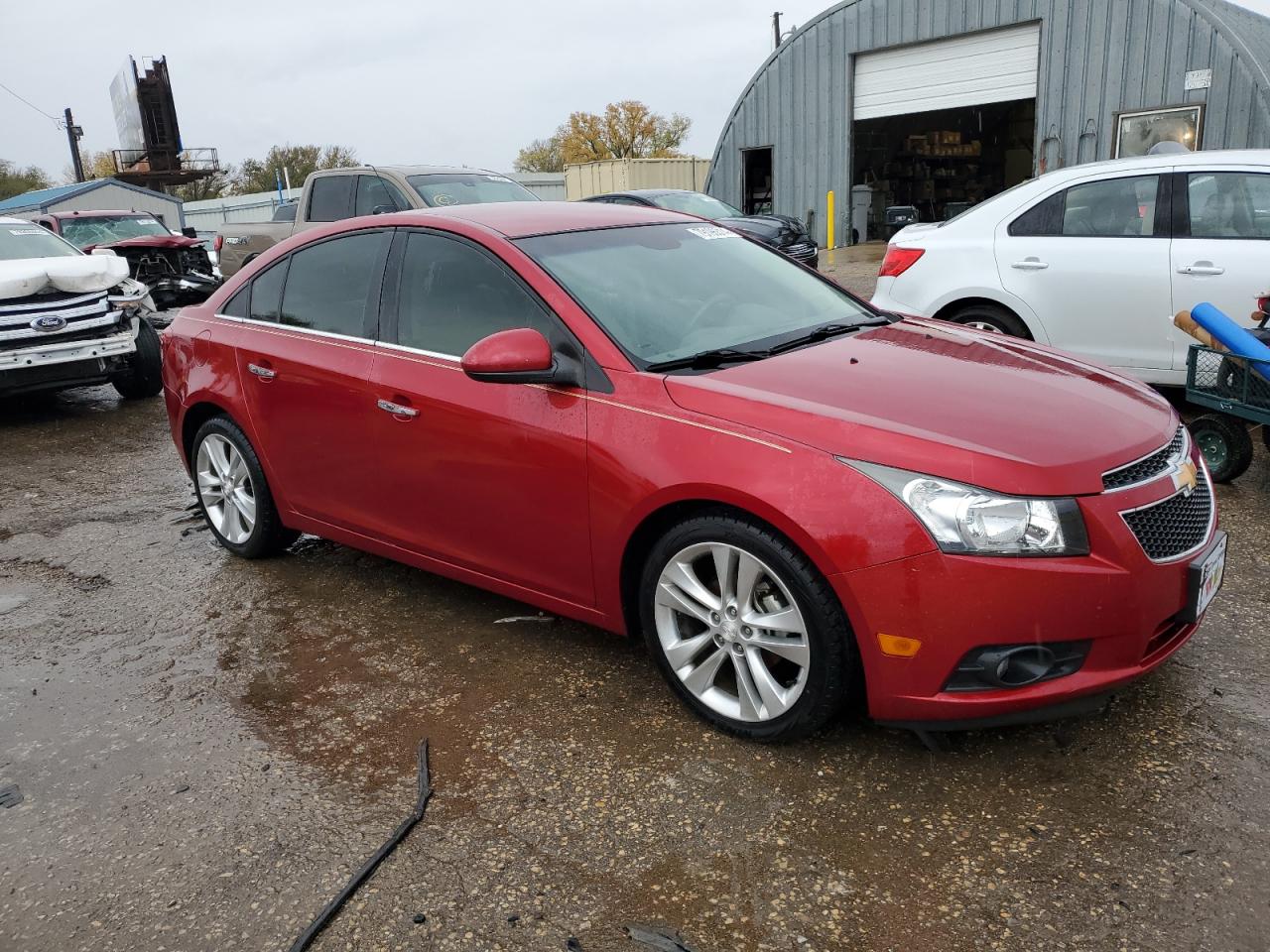 2013 Chevrolet Cruze VIN 1G1PG5SB2D7264977 Copart auction photo, side / front end damage thumbnail 4