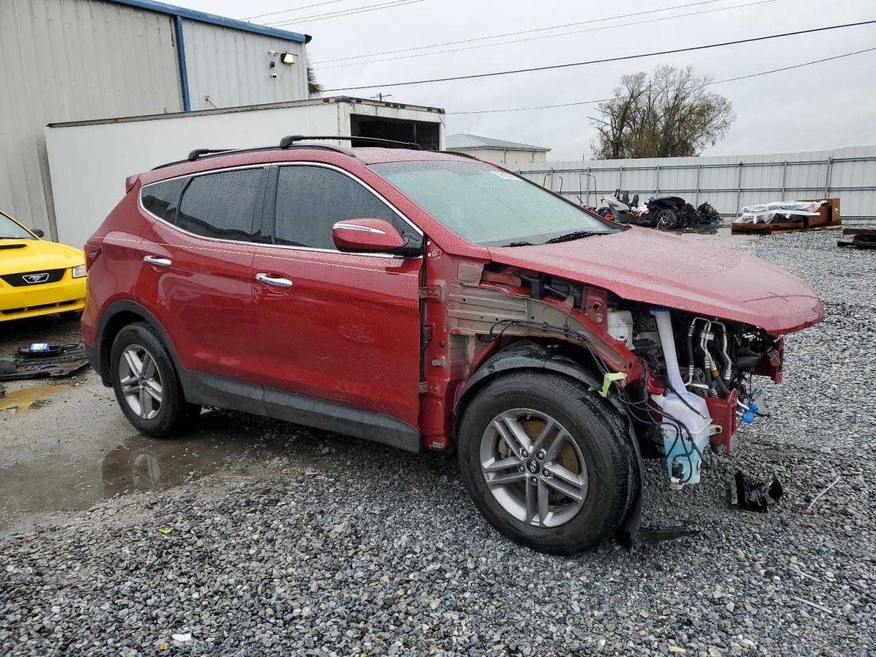 2018 Hyundai Santa Fe VIN 5XYZU3LB2JG503339 Copart auction photo, front end damage thumbnail 4
