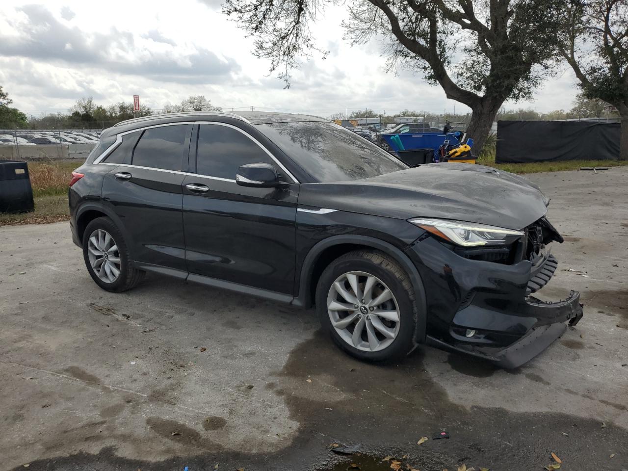 2019 Infiniti QX50 VIN 3PCAJ5M36KF122840 Copart auction photo, front end / side damage thumbnail 4