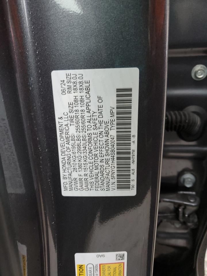 2025 Honda Pilot VIN 5FNYG1H44SB040047 Copart auction photo, rear end damage thumbnail 13