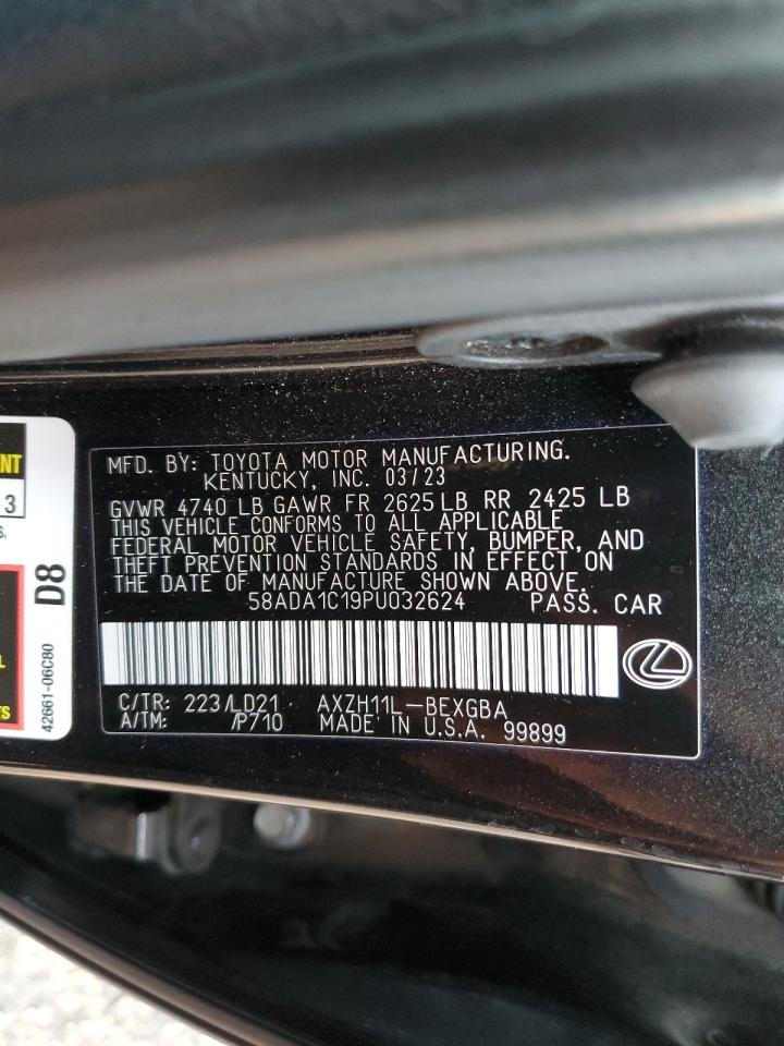 2023 Lexus ES VIN 58ADA1C19PU032624 Copart auction photo, rear end / minor dent/scratches damage thumbnail 13