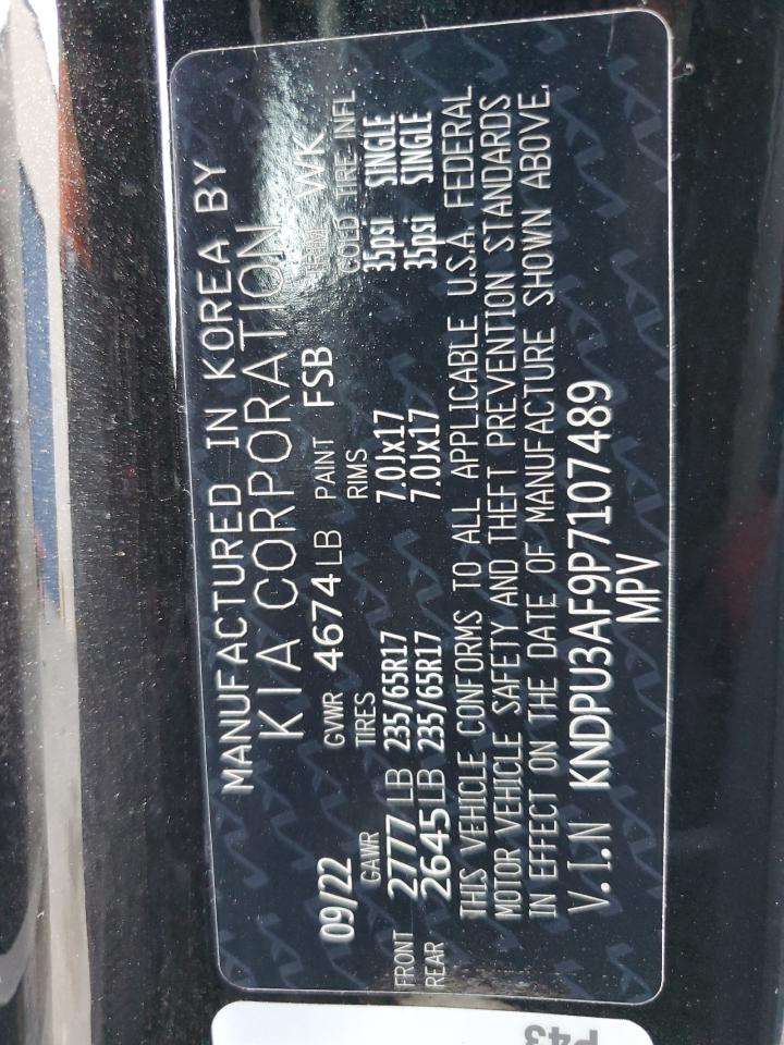 2023 KIA Sportage VIN KNDPU3AF9P7107489 Copart auction photo, front end / rear end damage thumbnail 14