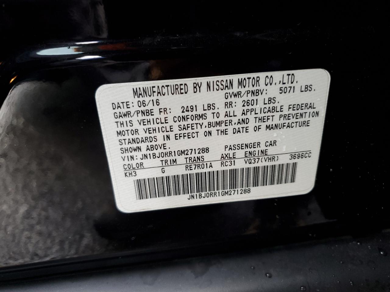 2016 Infiniti QX50 VIN JN1BJ0RR1GM271288 Copart auction photo, rear end damage thumbnail 14
