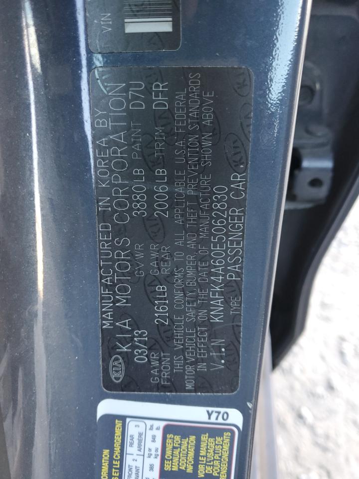 2014 KIA Forte VIN KNAFK4A60E5062830 Copart auction photo, front end / minor dent/scratches damage thumbnail 12