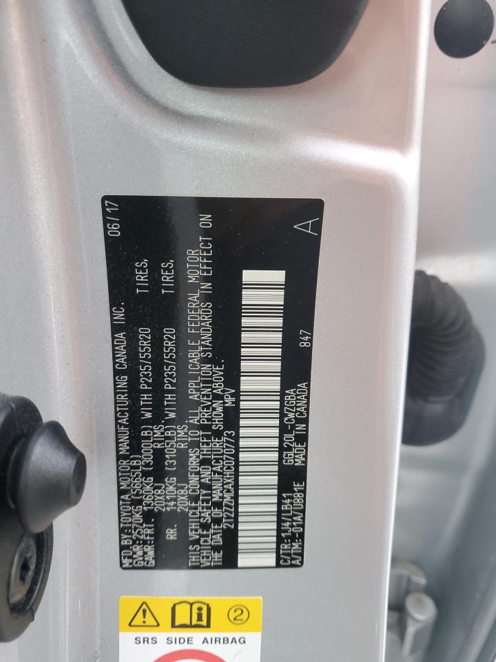 2017 Lexus RX VIN 2T2ZZMCAXHC070773 Copart auction photo, rear end / minor dent/scratches damage thumbnail 13