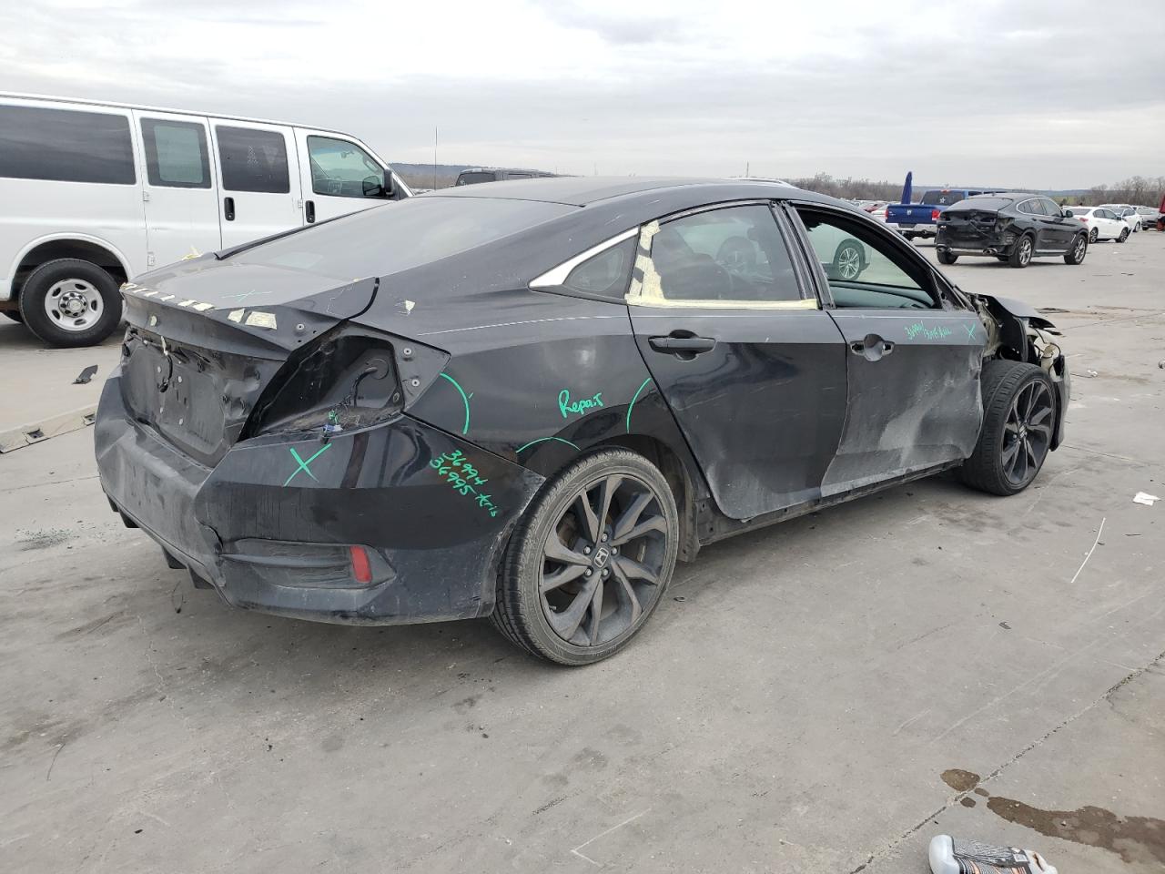 2021 Honda Civic VIN 2HGFC2F80MH509325 Copart auction photo, all over damage thumbnail 3