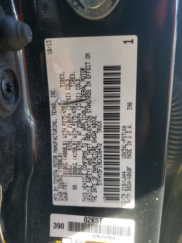 2014 Toyota Tundra VIN 5TFHY5F19EX338472 Copart auction photo, all over damage thumbnail 12