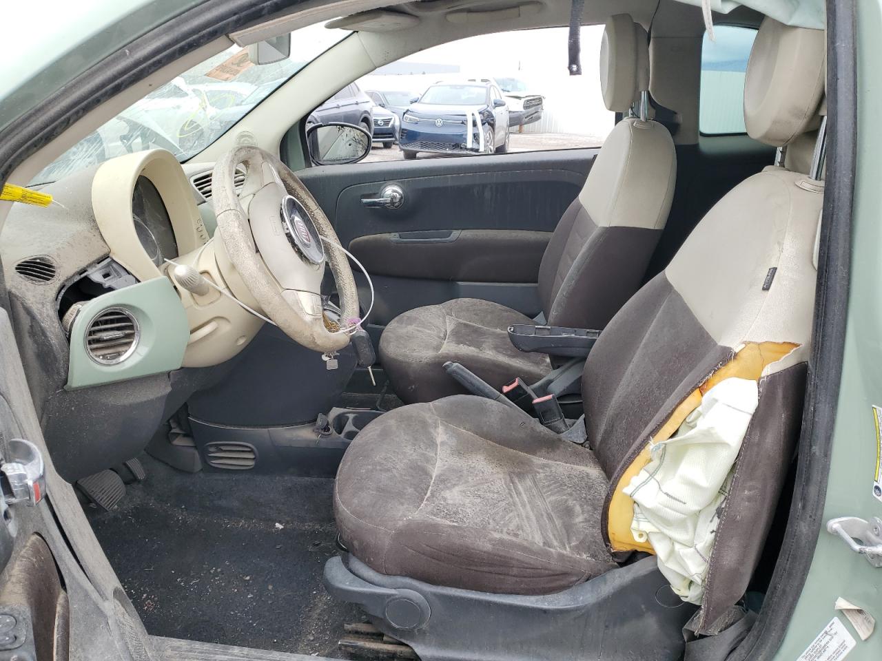 2013 Fiat 500 VIN 3C3CFFDR7DT554334 Copart auction photo, side / front end damage thumbnail 7
