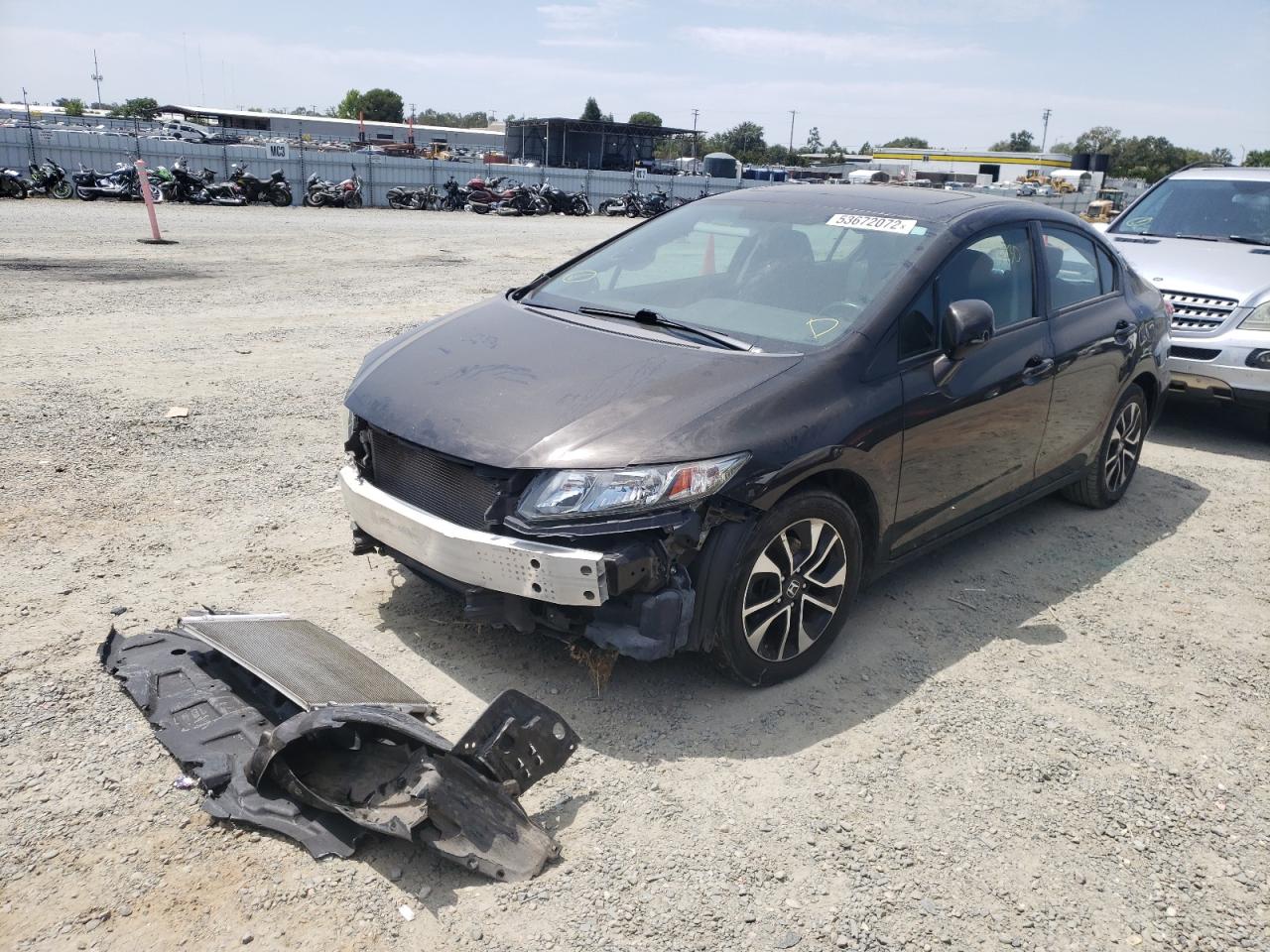 2013 Honda Civic VIN 19XFB2F86DE256573 Copart auction photo, all over damage thumbnail 2