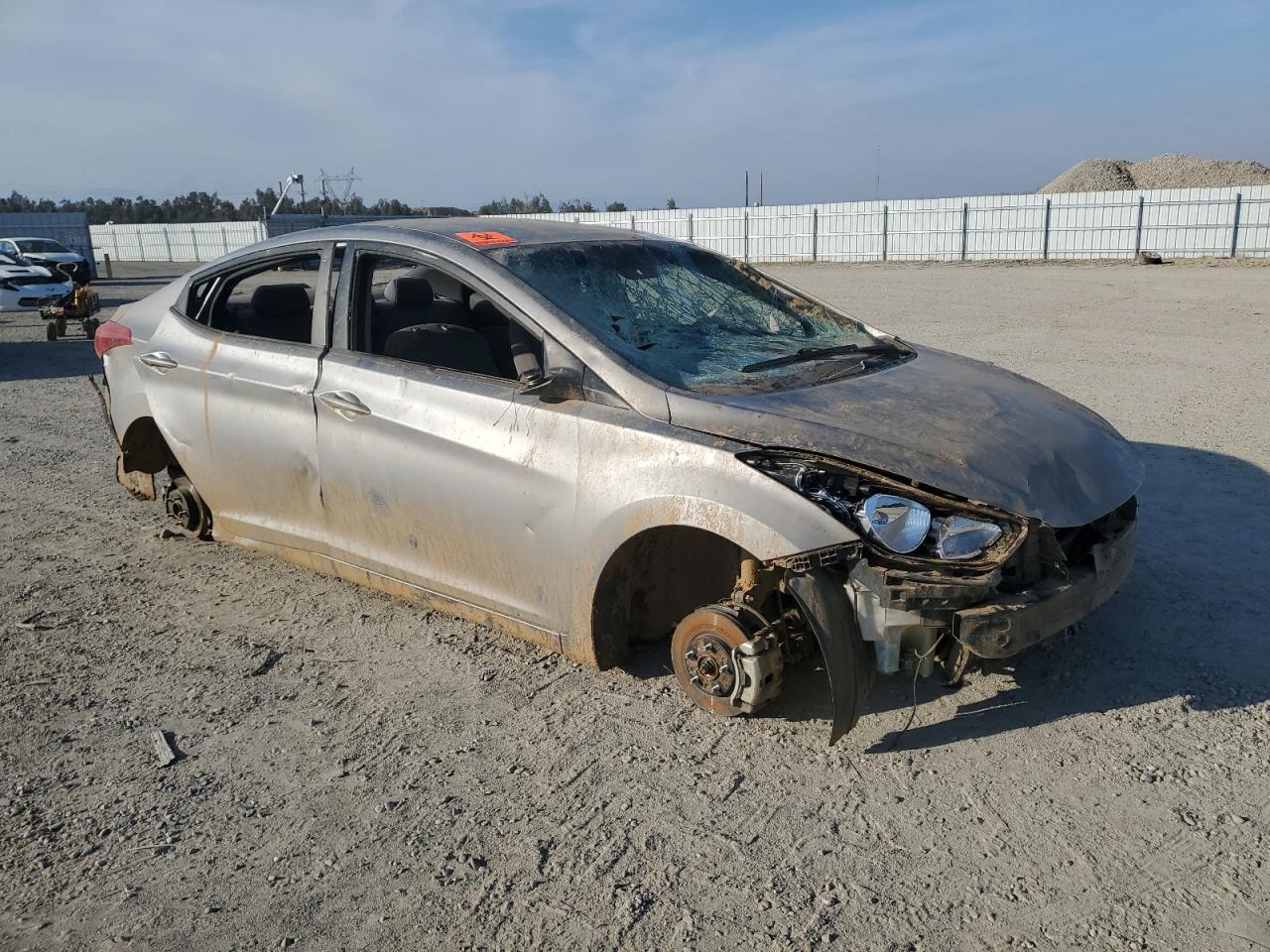 2013 Hyundai Elantra VIN KMHDH4AEXDU899746 Copart auction photo, vandalism damage thumbnail 4