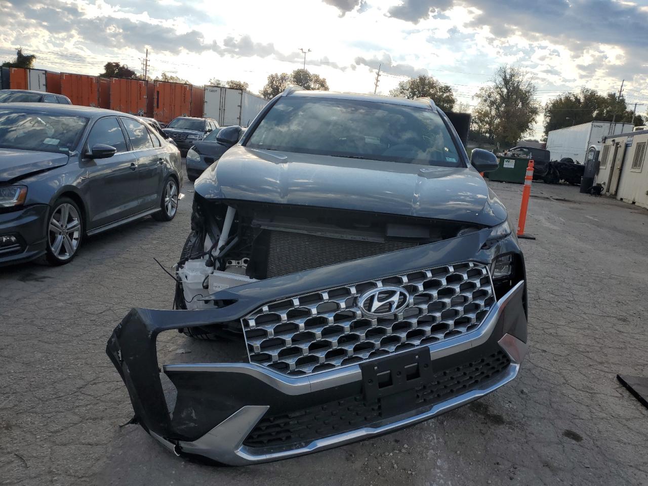 2022 Hyundai Santa Fe VIN 5NMS2DAJ2NH450130 Copart auction photo, front end damage thumbnail 5