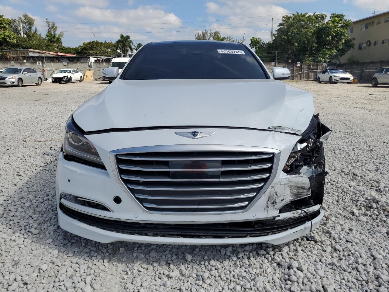 2015 Hyundai Genesis VIN KMHGN4JF7FU045797 Copart auction photo, front end / minor dent/scratches damage thumbnail 5