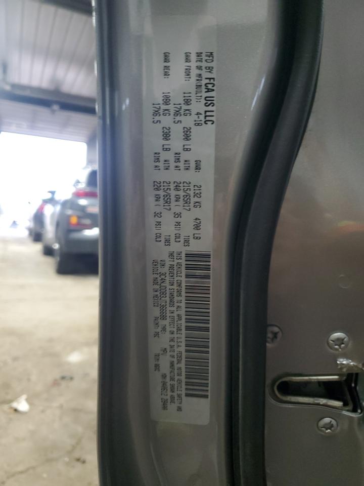 2018 Jeep Compass VIN 3C4NJDDB3JT366688 Copart auction photo, front end / rear end damage thumbnail 13