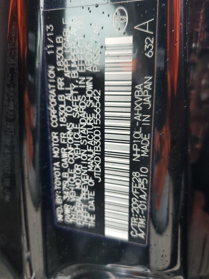 2013 Toyota Prius VIN JTDKDTB30D1556542 Copart auction photo, front end damage thumbnail 13