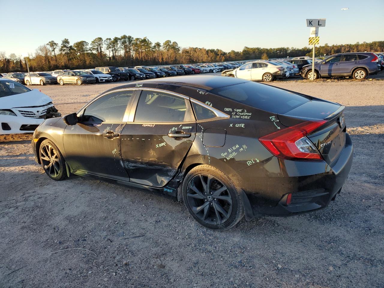 2019 Honda Civic VIN 19XFC2F81KE045503 Copart auction photo, all over damage thumbnail 2
