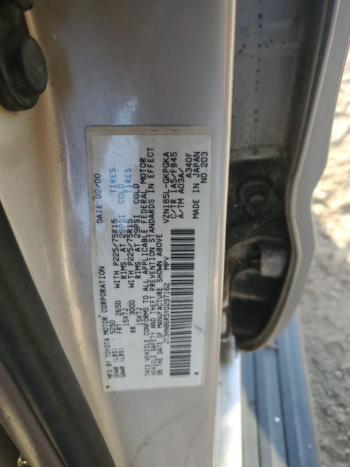 2000 Toyota 4Runner VIN JT3HN86R5Y0297162 Copart auction photo, vandalism damage thumbnail 13