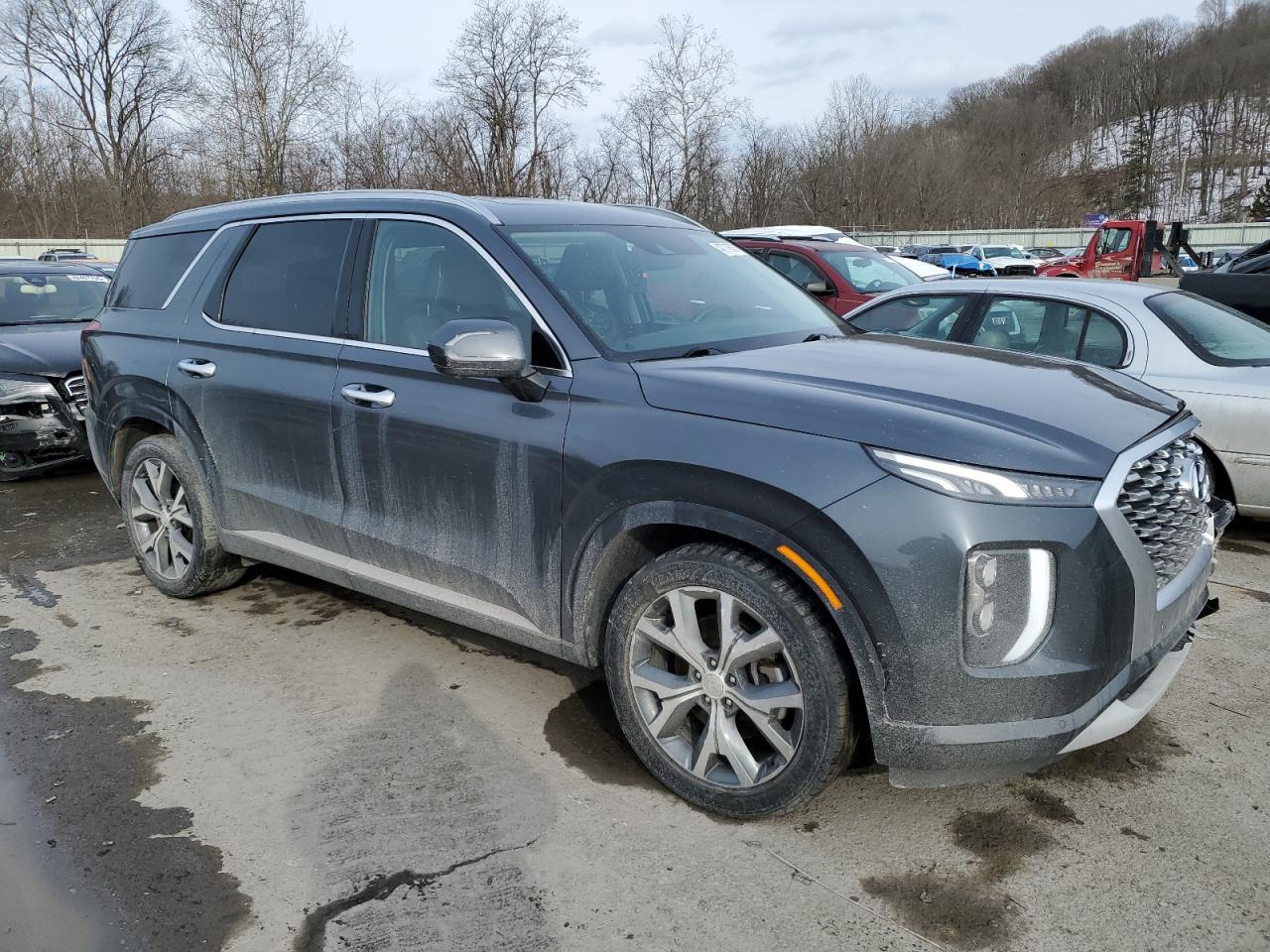 2021 Hyundai Palisade VIN KM8R5DHE9MU190665 Copart auction photo, front end damage thumbnail 4