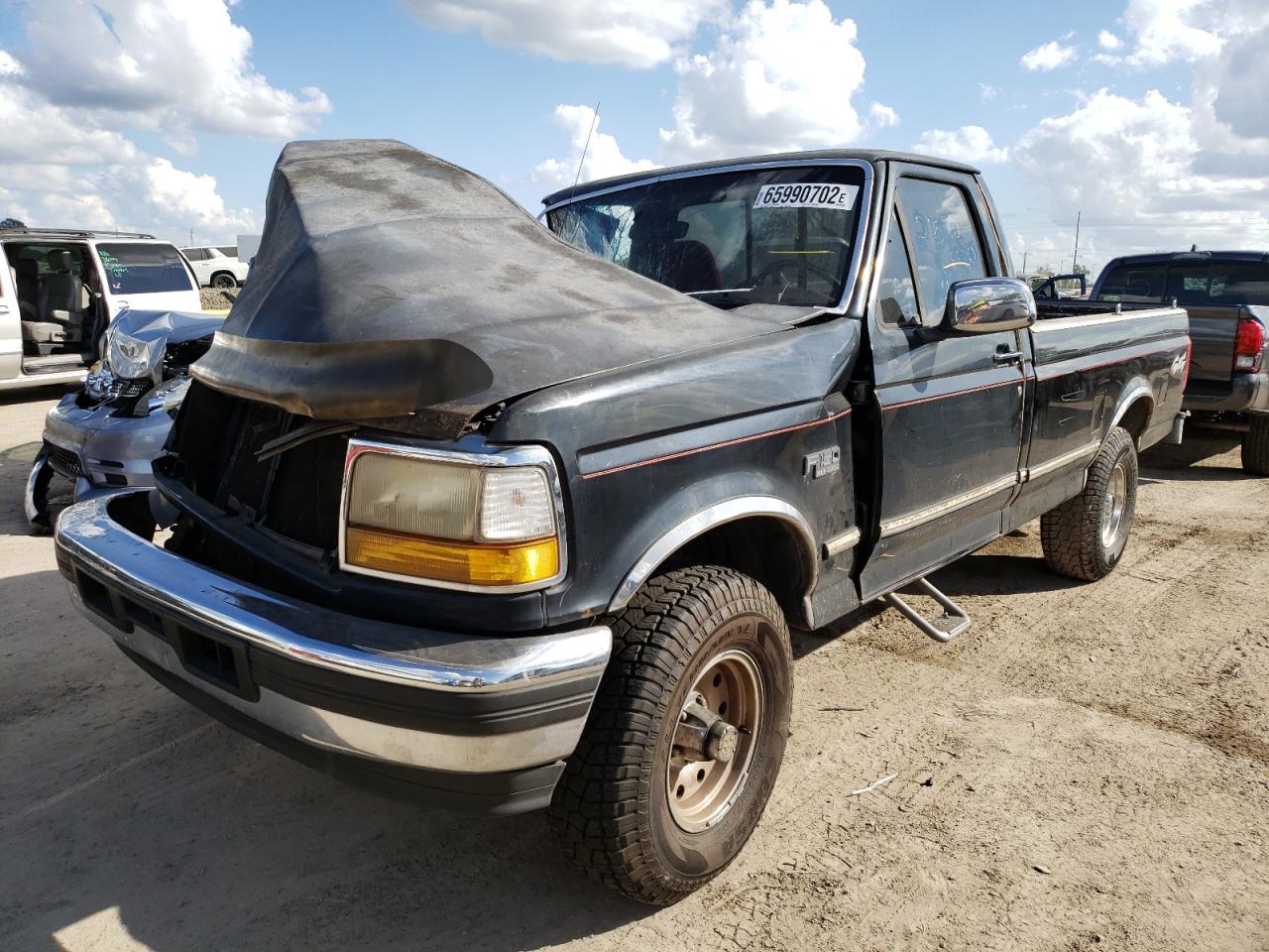 1996 Ford F-150 VIN 1FTEF14N2TLB43650 Copart auction photo, all over damage thumbnail 2