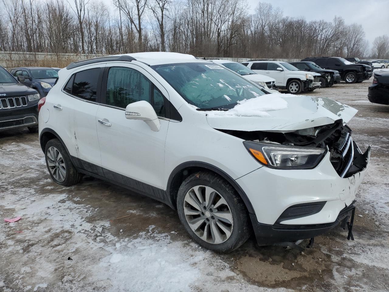 2018 Buick Encore VIN KL4CJASBXJB561188 Copart auction photo, front end / side damage thumbnail 4
