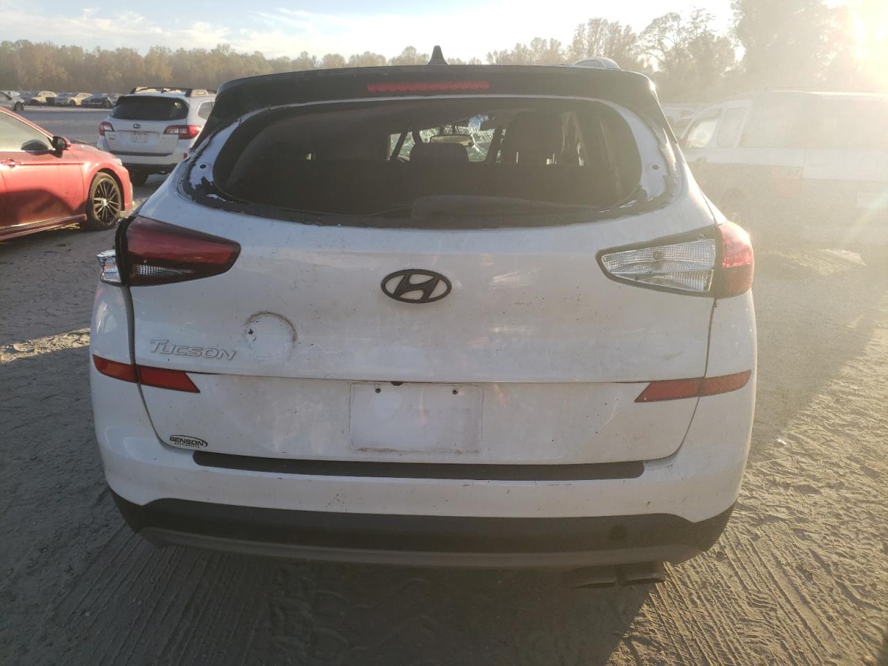 2021 Hyundai Tucson VIN KM8J33AL3MU332949 Copart auction photo, top/roof damage thumbnail 6