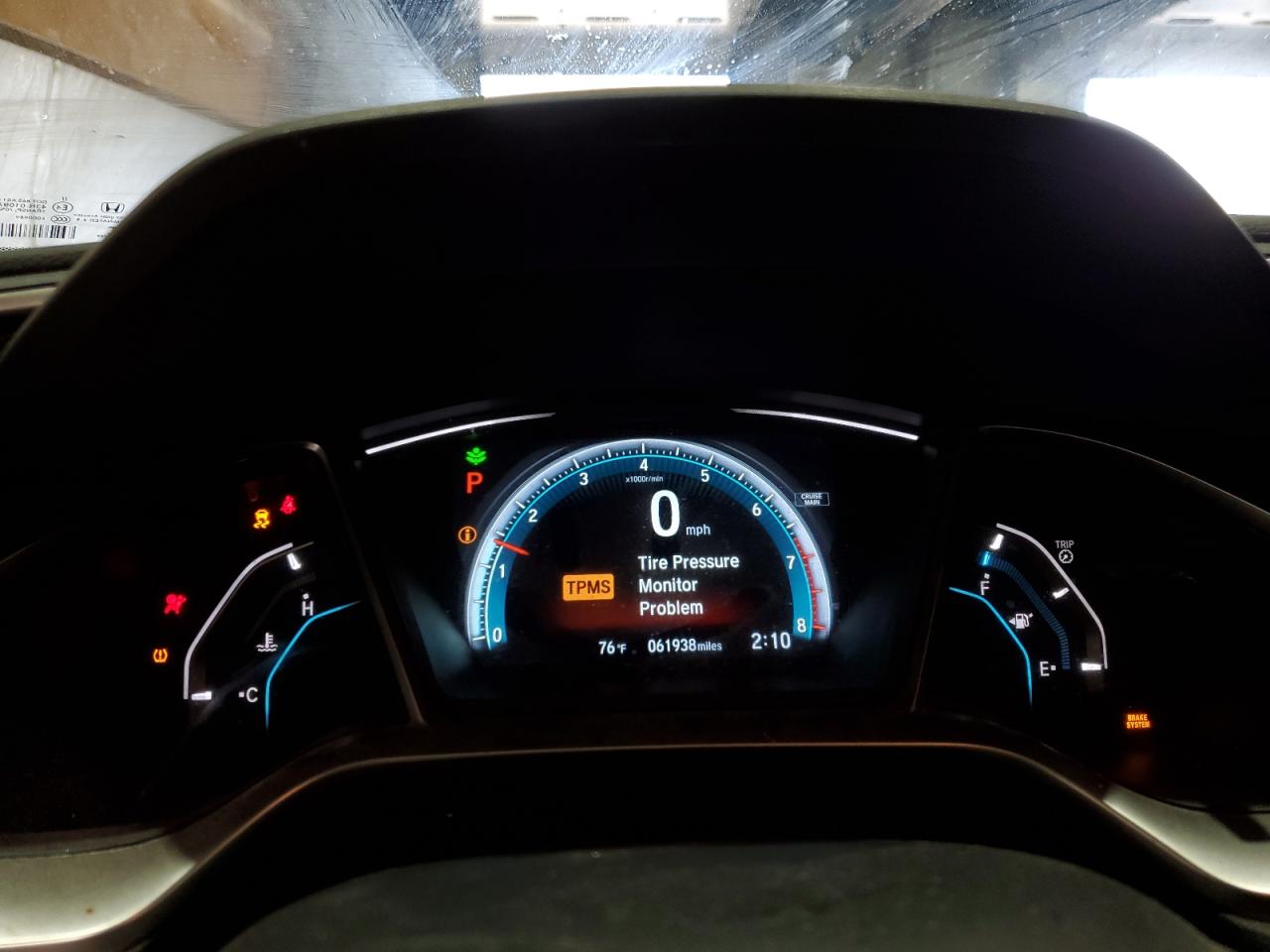 2016 Honda Civic VIN 19XFC2F76GE054874 Copart auction photo, all over damage thumbnail 9