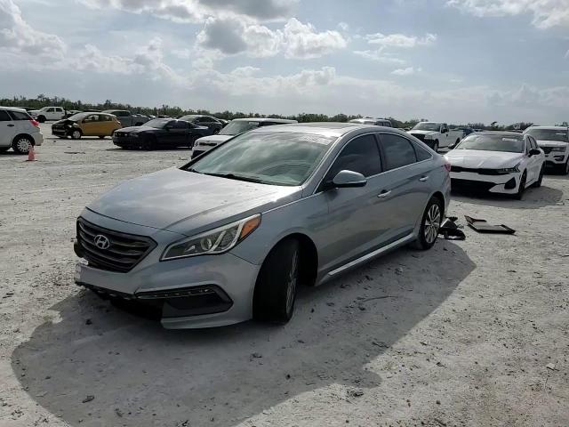 2016 Hyundai Sonata VIN 5NPE34AF4GH434541 Copart auction photo, front end / side damage thumbnail 11