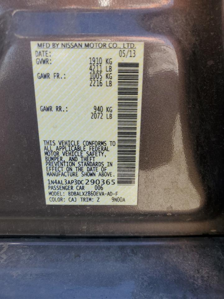 2013 Nissan Altima VIN 1N4AL3AP3DC290365 Copart auction photo, front end damage thumbnail 13