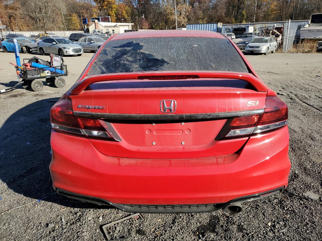 2015 Honda Civic VIN 2HGFB6E55FH708990 Copart auction photo, front end / side damage thumbnail 6