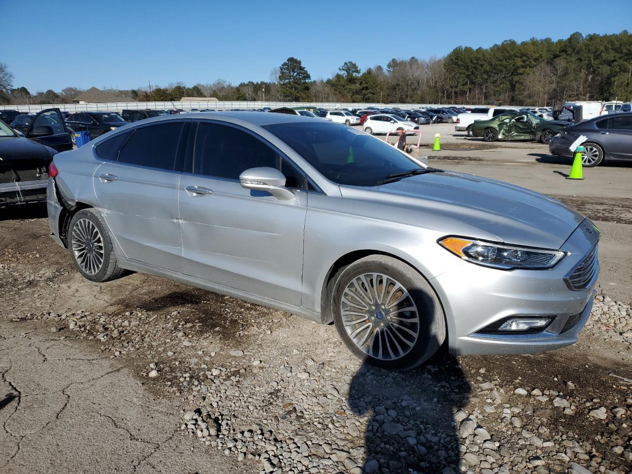 2017 Ford Fusion VIN 3FA6P0K93HR267944 Copart auction photo, side / rear end damage thumbnail 4