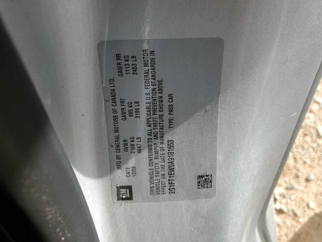 2010 Chevrolet Camaro VIN 2G1FT1EW9A9181653 Copart auction photo, side / rear end damage thumbnail 14