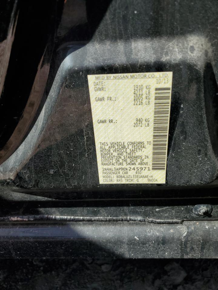 2014 Nissan Altima VIN 1N4AL3AP9EN245971 Copart auction photo, rear end / side damage thumbnail 14