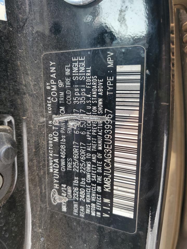 2014 Hyundai Tucson VIN KM8JUCAG3EU939967 Copart auction photo, front end / minor dent/scratches damage thumbnail 13