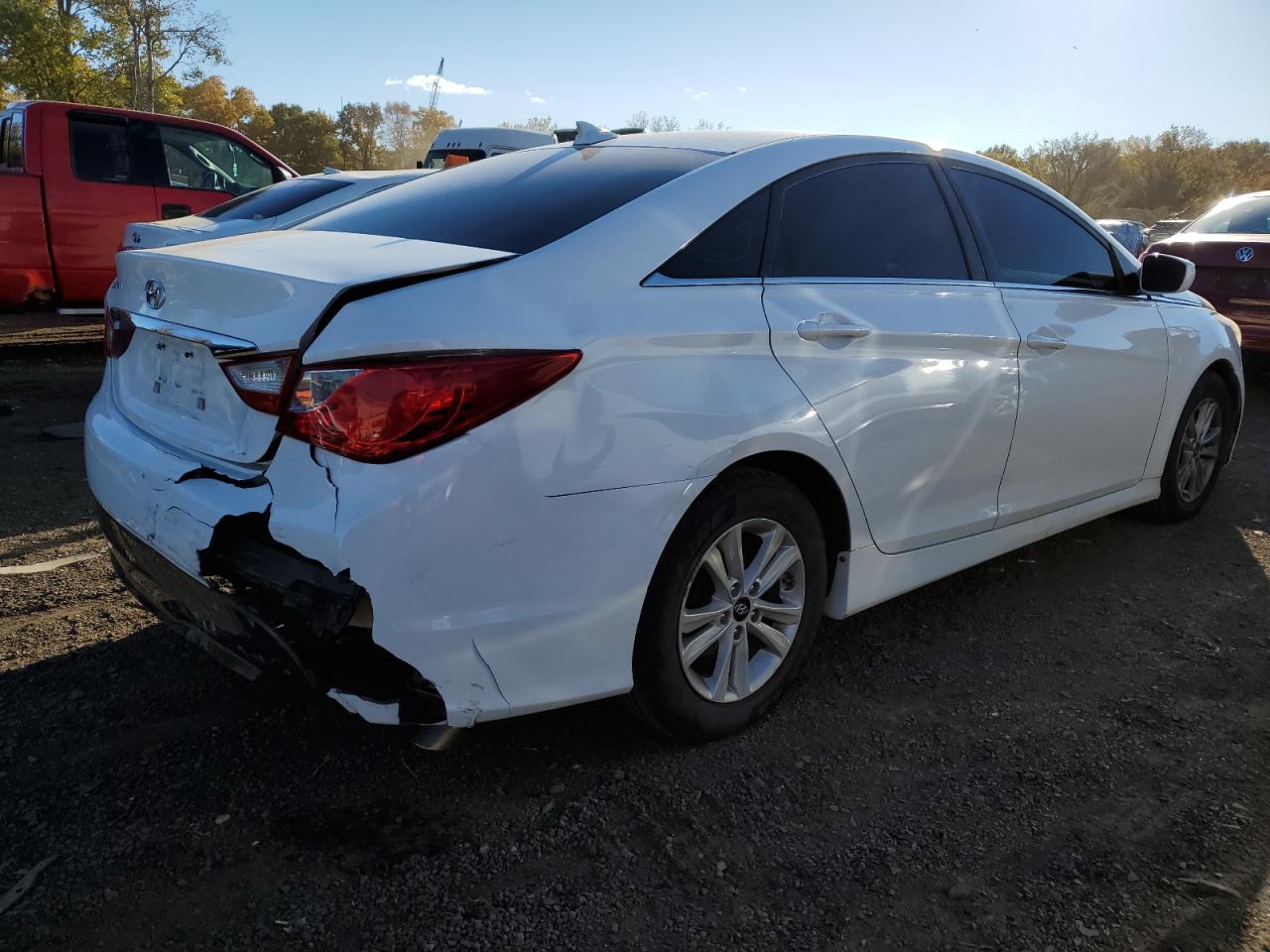 2014 Hyundai Sonata VIN 5NPEB4AC3EH838890 Copart auction photo, rear end damage thumbnail 3