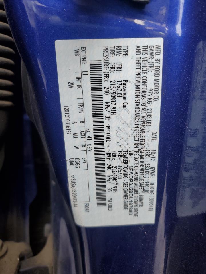 2013 Ford Focus VIN 1FADP3J20DL187880 Copart auction photo, front end damage thumbnail 13