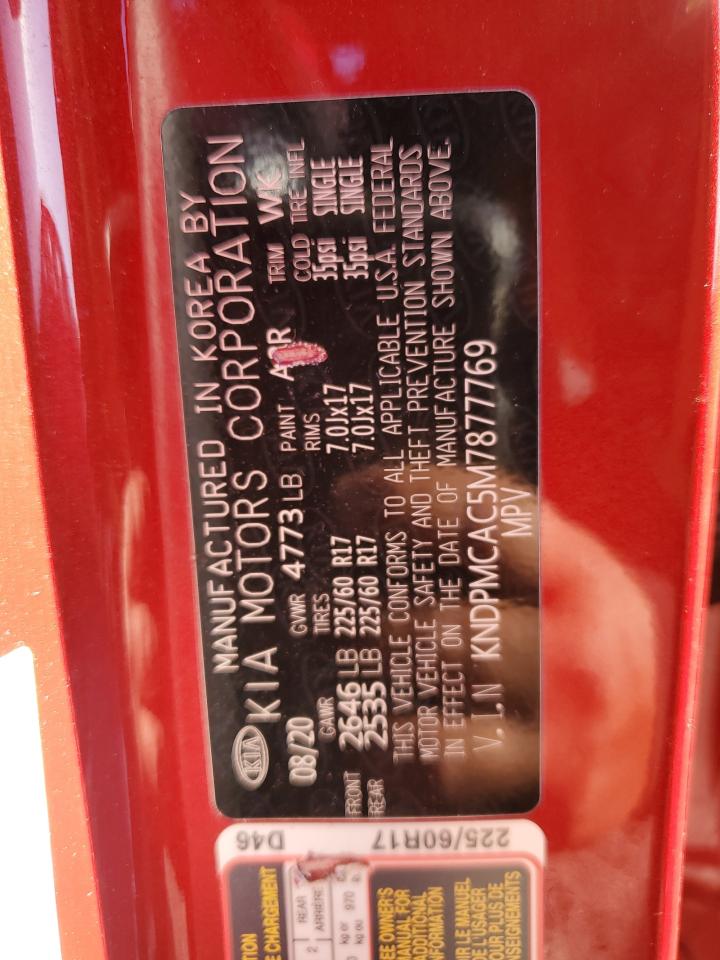 2021 KIA Sportage VIN KNDPMCAC5M7877769 Copart auction photo, front end / side damage thumbnail 13