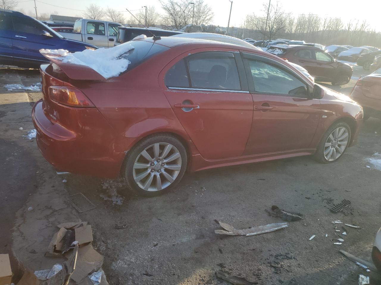 2008 Mitsubishi Lancer VIN JA3AU86U18U022349 Copart auction photo, front end damage thumbnail 3
