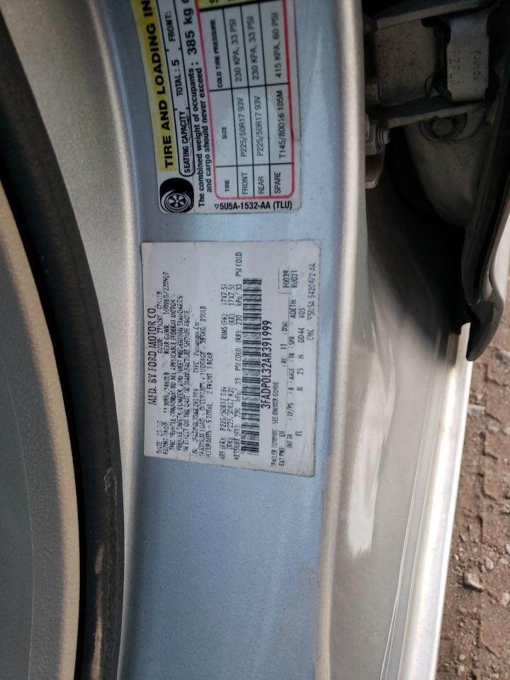 2010 Ford Fusion VIN 3FADP0L32AR391999 Copart auction photo, front end / hail damage thumbnail 12