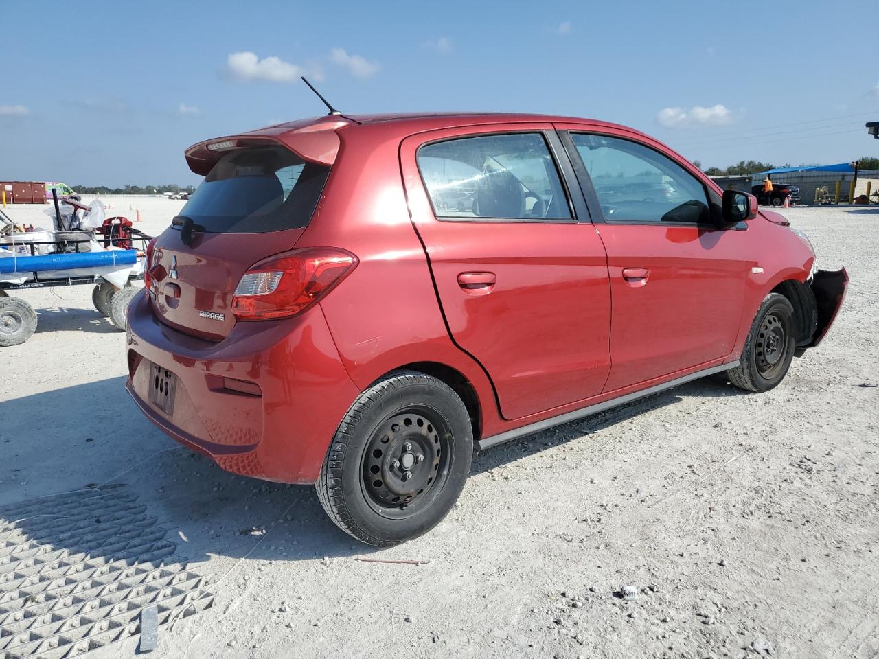 2019 Mitsubishi Mirage VIN ML32A3HJ6KH003142 Copart auction photo, front end / side damage thumbnail 3