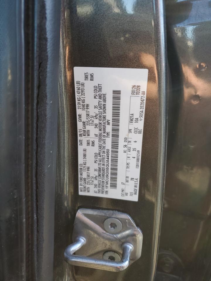 2016 Ford Escape VIN 1FMCU9GX6GUA44950 Copart auction photo, side damage thumbnail 15