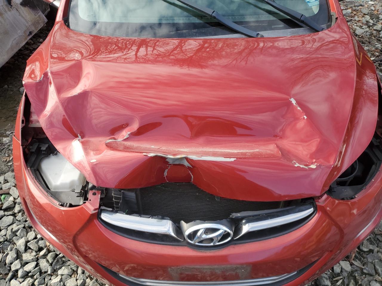 2013 Hyundai Elantra VIN KMHDH4AE9DU737574 Copart auction photo, front end damage thumbnail 11