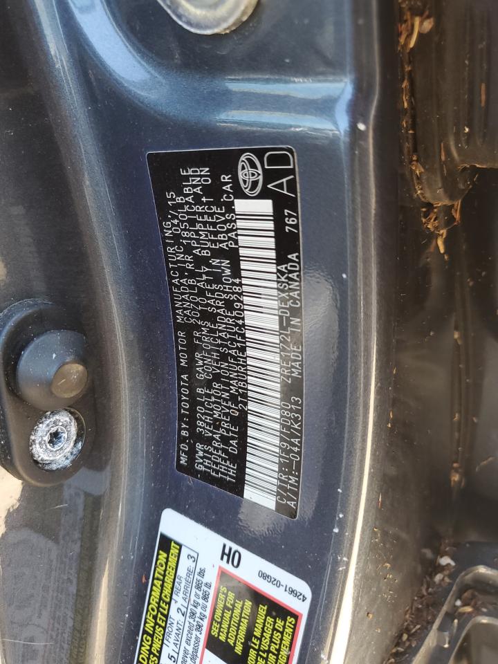 2015 Toyota Corolla VIN 2T1BURHE1FC409284 Copart auction photo, water/flood damage thumbnail 13