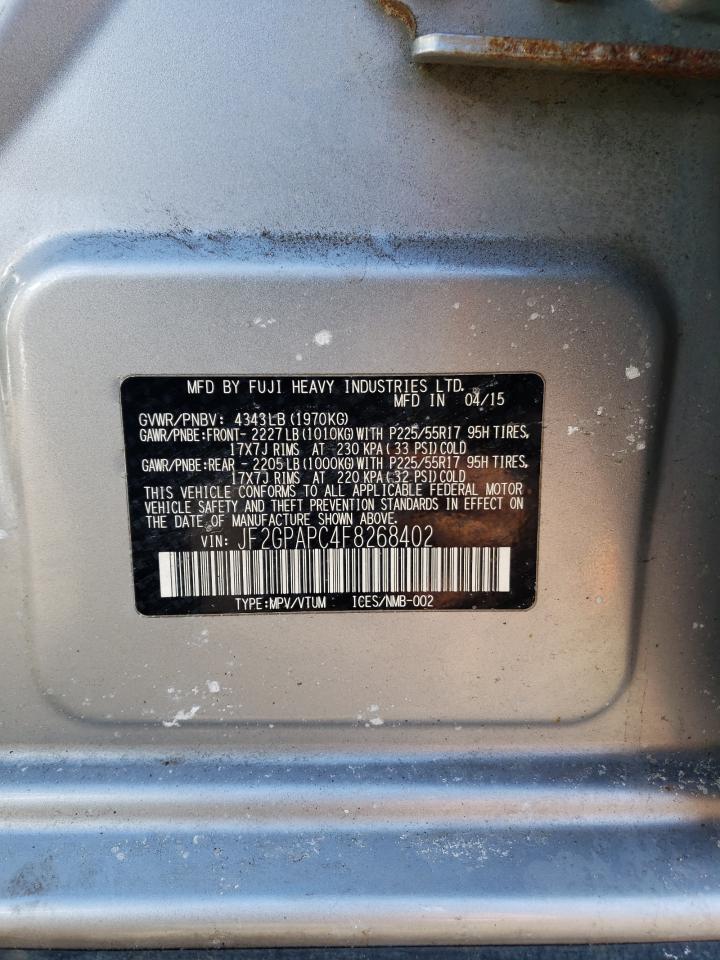 2015 Subaru XV VIN JF2GPAPC4F8268402 Copart auction photo, front end damage thumbnail 13