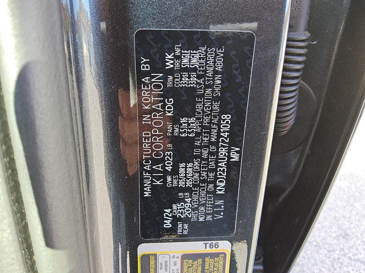 2024 KIA Soul VIN KNDJ23AU9R7241058 Copart auction photo, rear end damage thumbnail 14