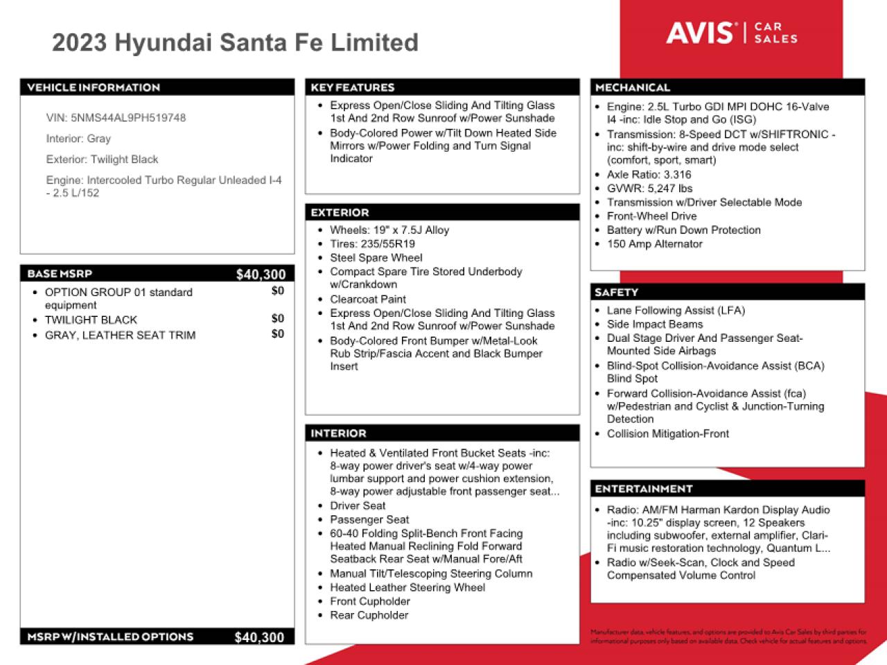 2023 Hyundai Santa Fe VIN 5NMS44AL9PH519748 Copart auction photo, burn / replaced vin damage thumbnail 10