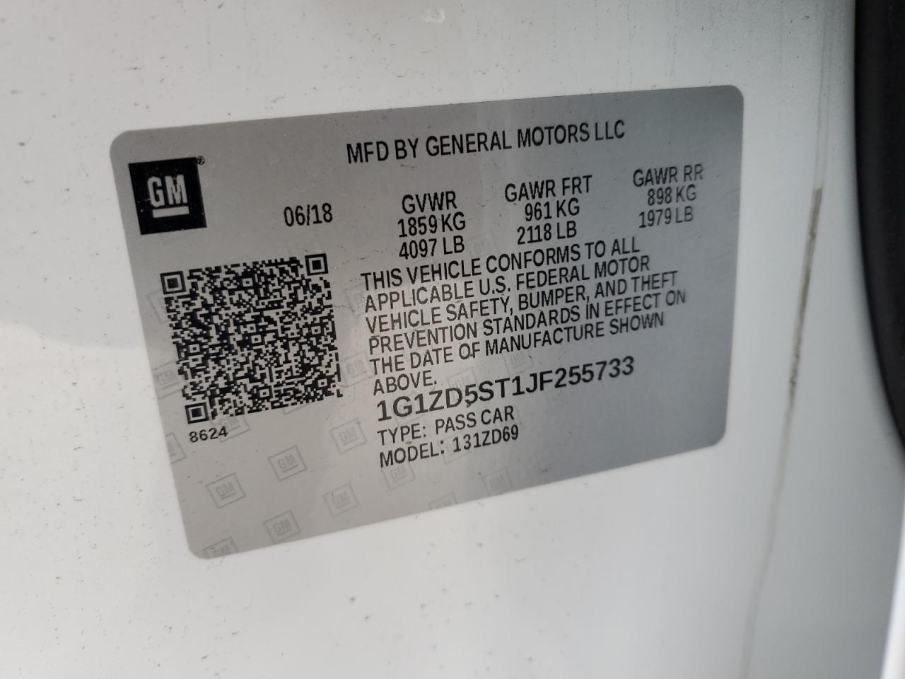 2018 Chevrolet Malibu VIN 1G1ZD5ST1JF255733 Copart auction photo, all over damage thumbnail 13