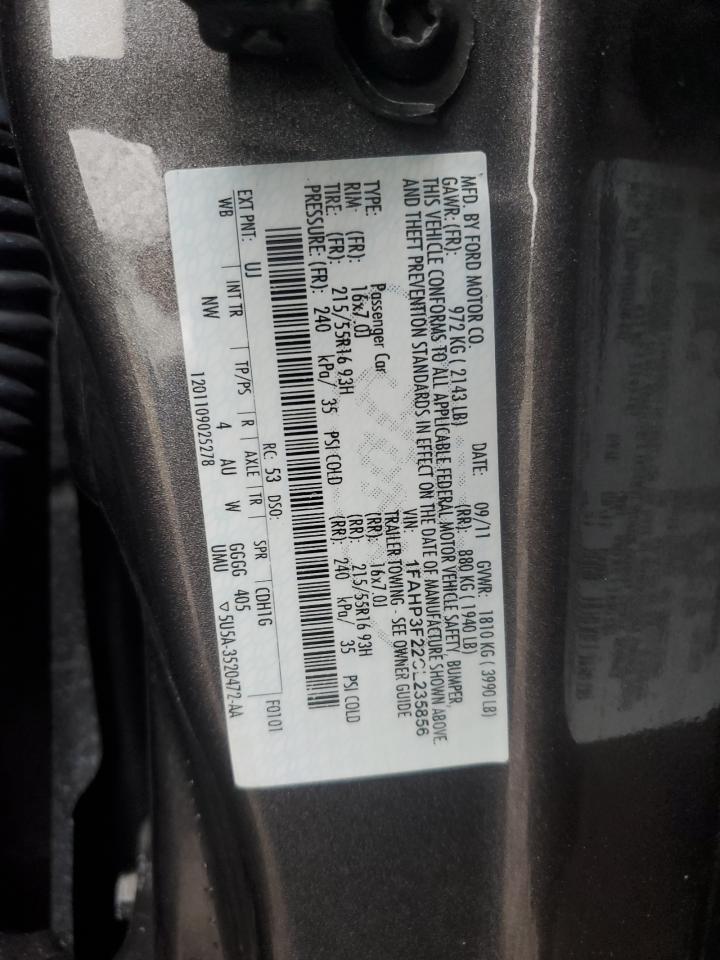 2012 Ford Focus VIN 1FAHP3F22CL235856 Copart auction photo, front end damage thumbnail 14